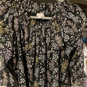 LOFT Size L Floral Blouse